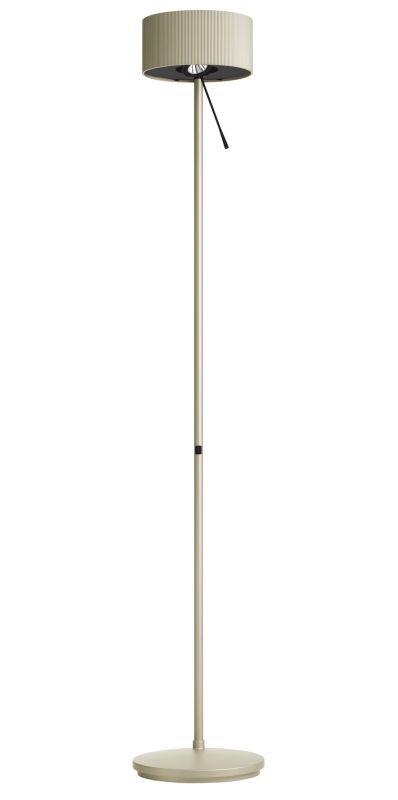 Diogenes LED Stehleuchte Belux in Goldgrau: Moderne Stehlampe mit geriffeltem Lampenschirm für Wohnzimmer.
